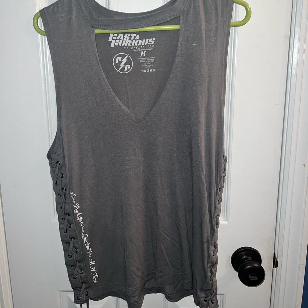 Green lace-up top